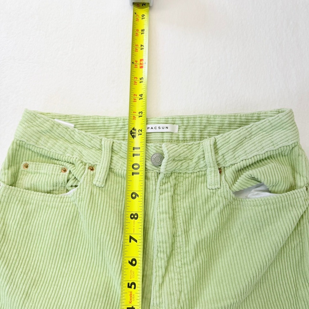 PACSUN 90's Boyfriend Pistachio Green Corduroy Pants Size 27 Wide Leg Soft - Picture 9 of 9